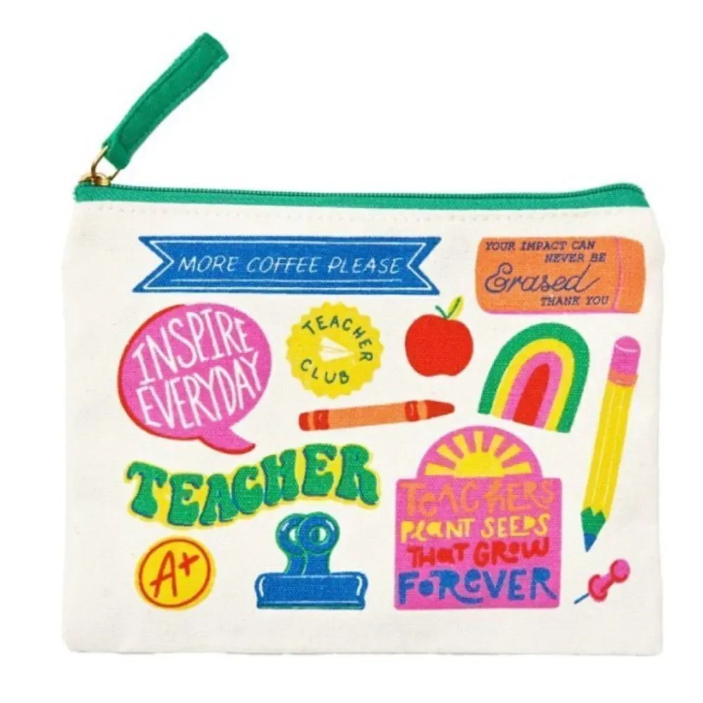 PS Exclusive Canvas Ivory Multi Teacher Badge Pouch